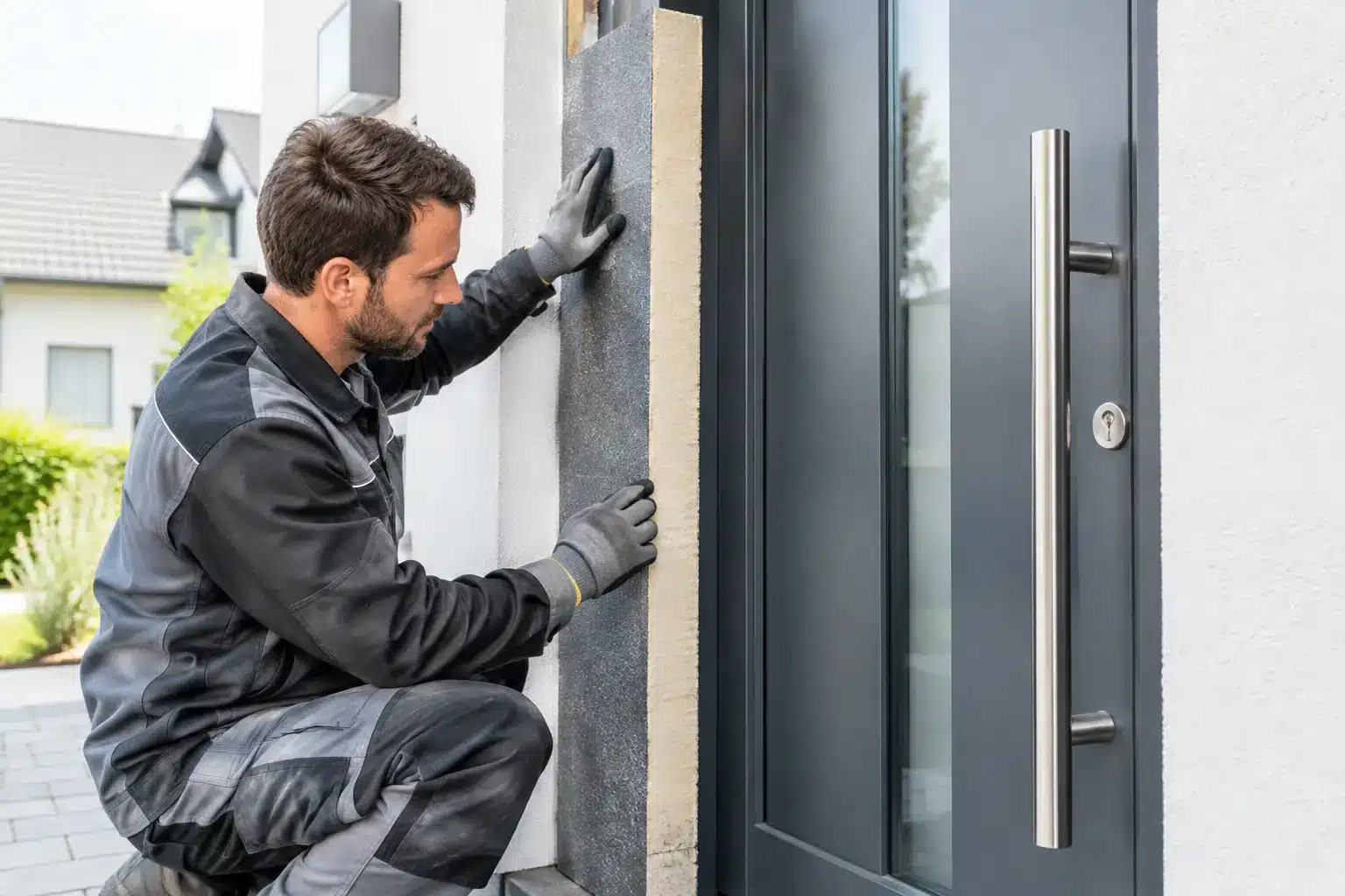 Haustür-Wärmedämmung Merzig beim Einbau